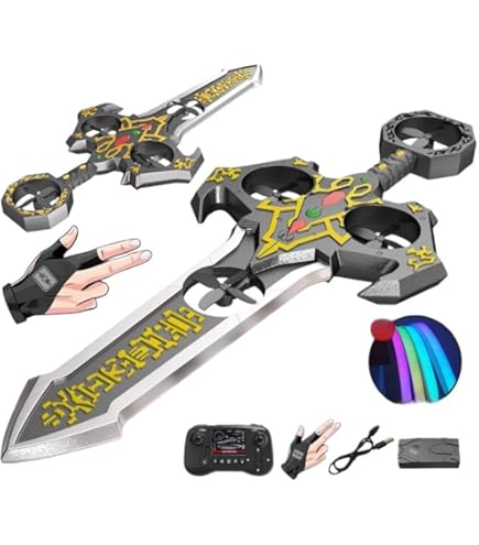 Amazon.co.jp: VQK ジェスチャー制御ドローン、光る飛行剣のおもちゃ